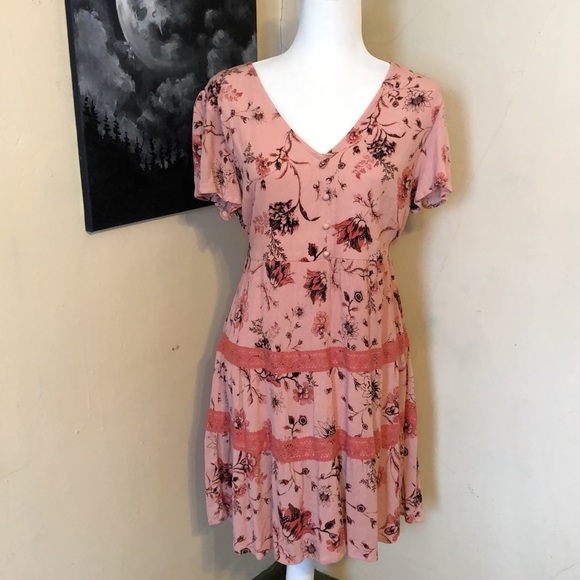 Maurices Dresses & Skirts - NWT Maurice’s Floral Peach Cute & Flirty Rayon Babydoll Dress Women’s Sz Medium